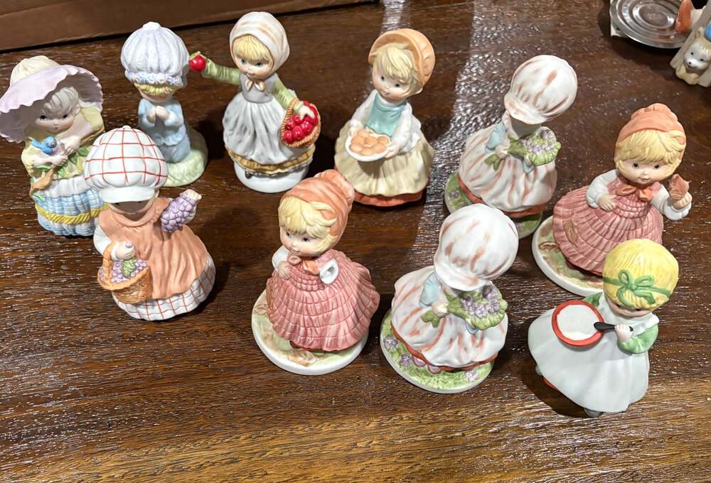 Lot of 9 Megan and Friends by Heartline Vintage Girl Figurine Set